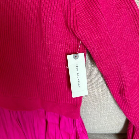 NEW Anthropologie The Thea Twofer Sweater Dress Pink Knit Medium - Picture 7 of 10